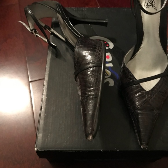 Carlos Santana sandal  pointy toe-black snake skin - Picture 2 of 6